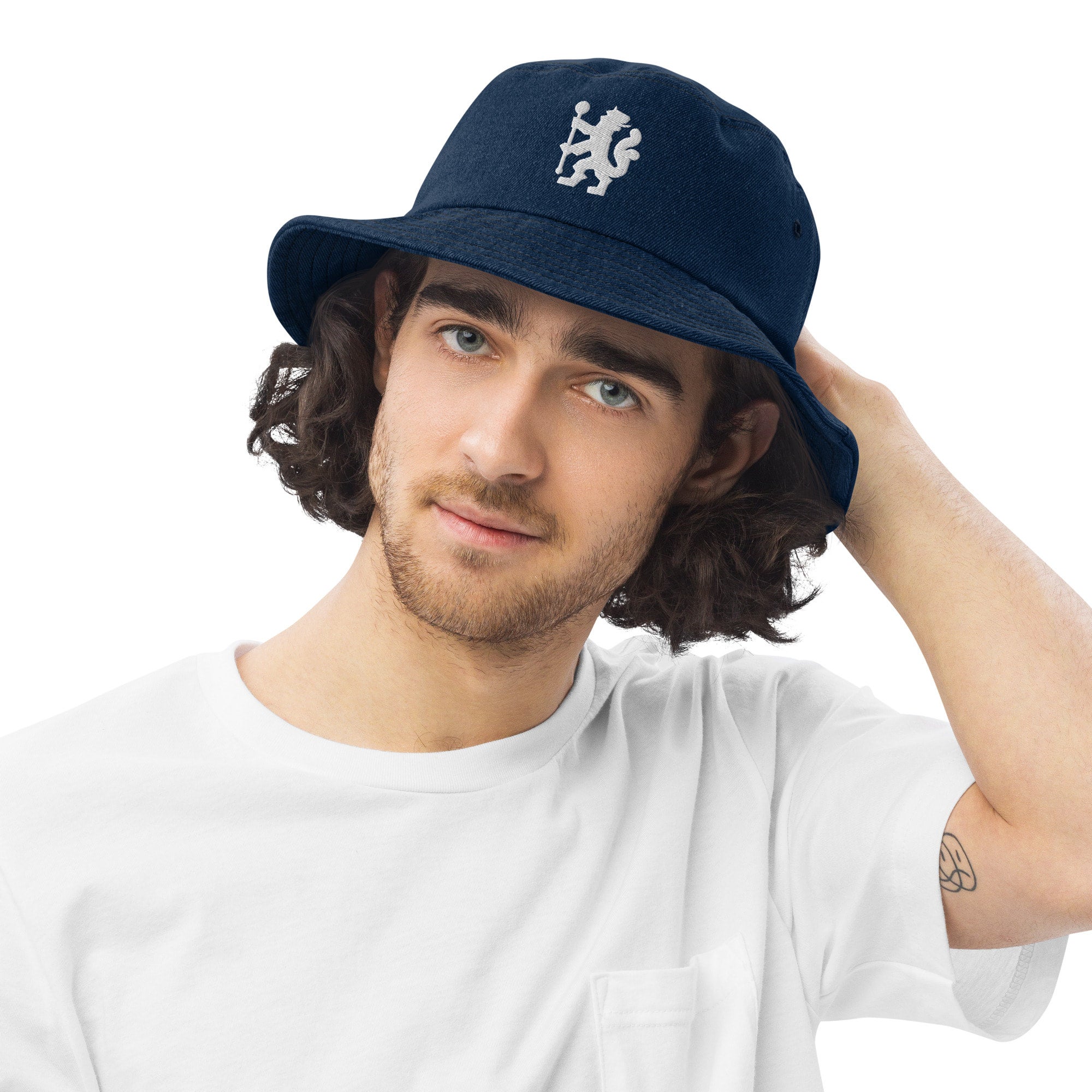 Chelsea FC Minimalist Design Embroidered Denim Bucket Hat